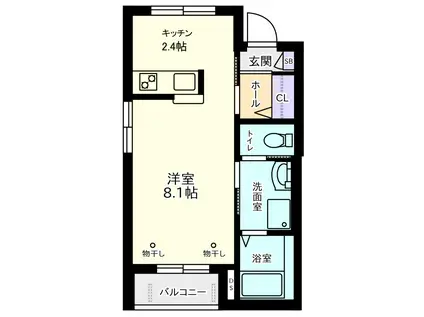 メゾン北五(1K/2階)の間取り写真