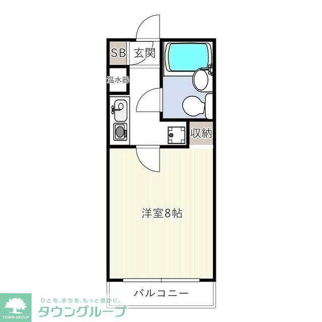 フローライト八王子堀之内(1K/2階)の間取り写真