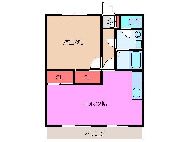 第三福和ハイツ(1LDK/2階)の間取り写真