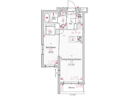ガーラ・ステーション川崎久地(1LDK/5階)の間取り写真