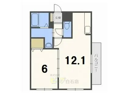 ENCHAN-THE菊水(1LDK/2階)の間取り写真