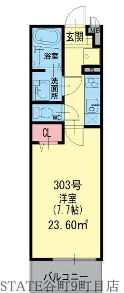 グランヒルズ東成(1K/1階)の間取り写真