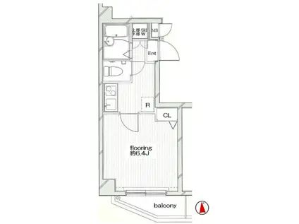 グランヴァン蔵前(1K/3階)の間取り写真