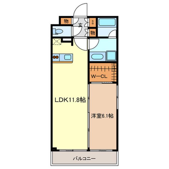 グランガーデン I(1LDK/2階)の間取り写真