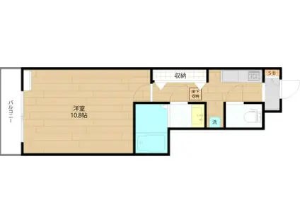 シャーメゾン上高田Y・T(1K/1階)の間取り写真