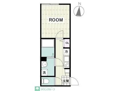 フルセイル南町田III(1K/2階)の間取り写真