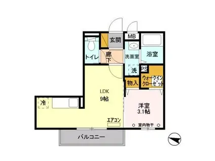 LE MONDE LE MONDE(1DK/1階)の間取り写真