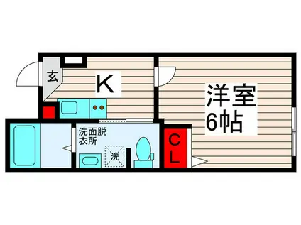 REBERTY 栗原(1K/1階)の間取り写真