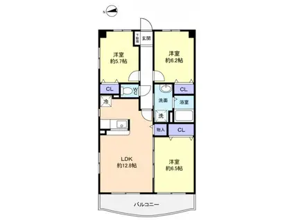 コンフォール・ソシアル(3LDK/2階)の間取り写真