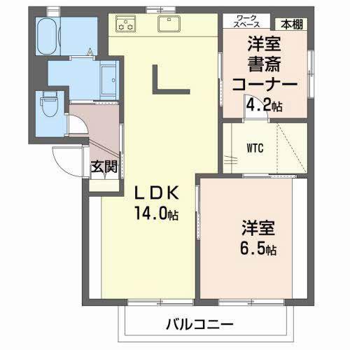 ルネッサ A棟(2LDK/2階)の間取り写真