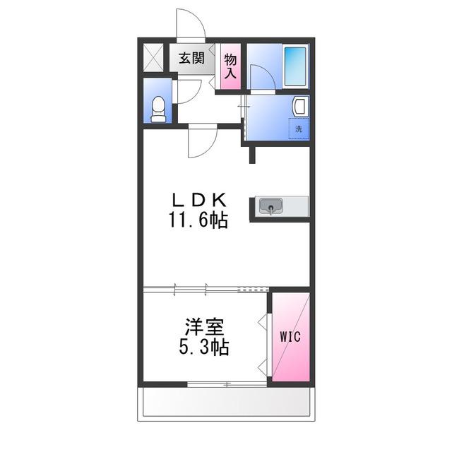 フジパレストゥインクル(1LDK/1階)の間取り写真