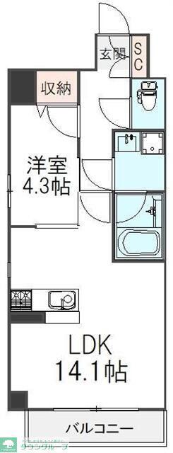 フジIII(1LDK/3階)の間取り写真