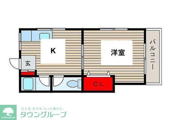 コーポカタクラ(1K/2階)の間取り写真