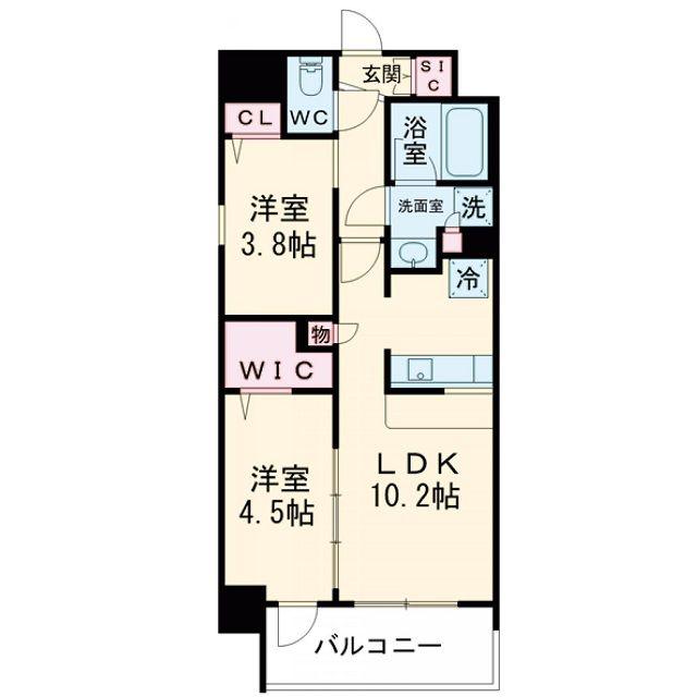 アーバネックス東梅田(2LDK/2階)の間取り写真