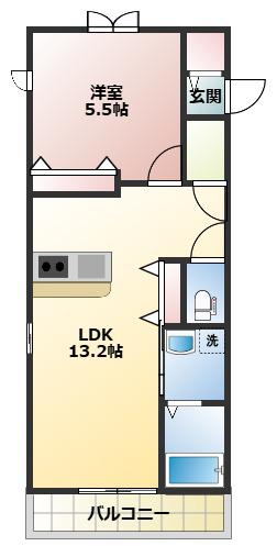 ALBAVIII(1LDK/2階)の間取り写真