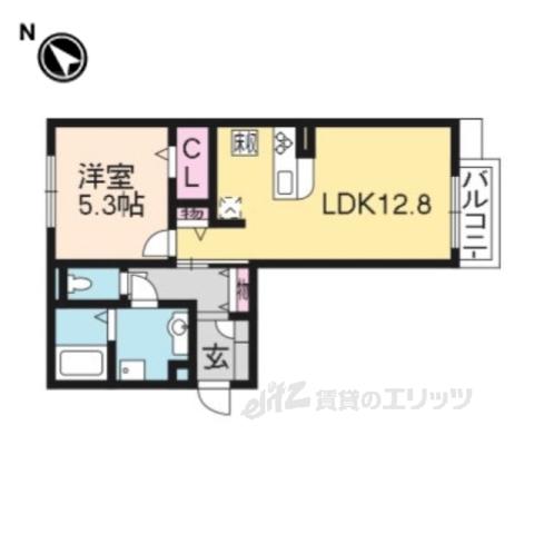 JR東海道本線 草津駅(滋賀) 徒歩23分 3階建 築13年(1LDK/2階)の間取り写真