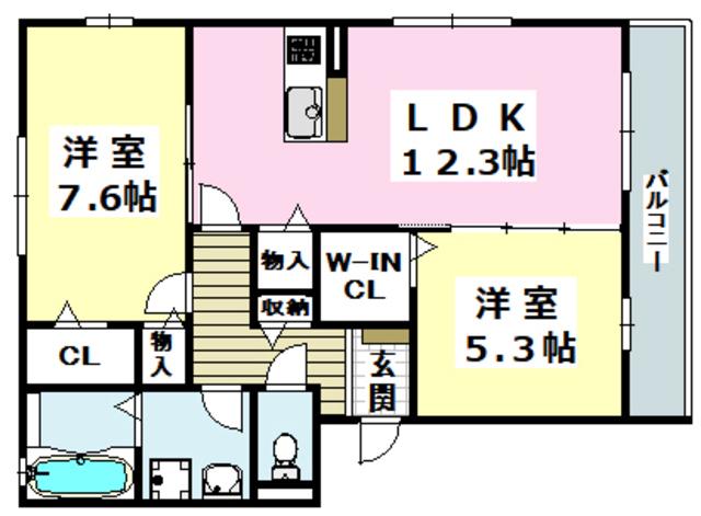 アーバンヒルズ(2LDK/2階)の間取り写真