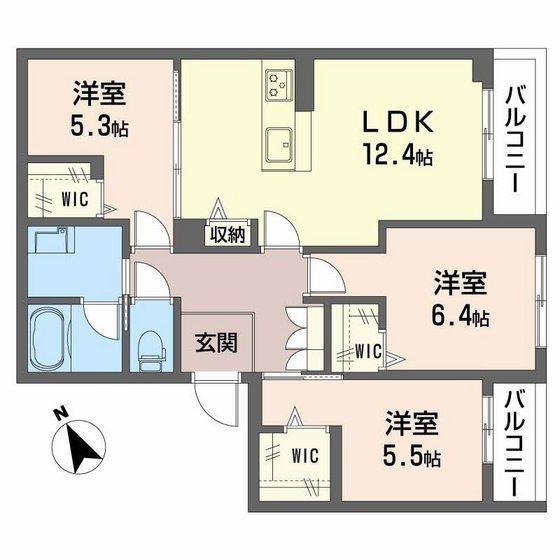 シャーメゾンボスコルーチェ(3LDK/3階)の間取り写真