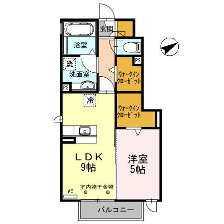 プライム M(1LDK/1階)の間取り写真