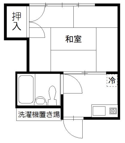 KURA(1K/2階)の間取り写真