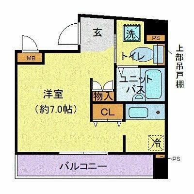 ソリテア四谷荒木町(ワンルーム/1階)の間取り写真