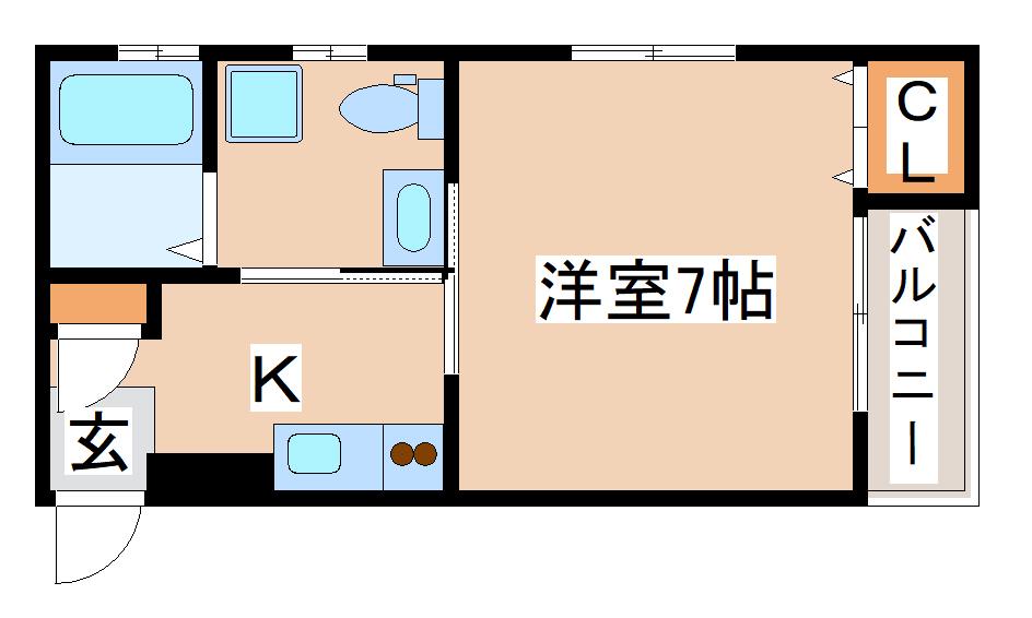 MIRAIE長田(1K/3階)の間取り写真