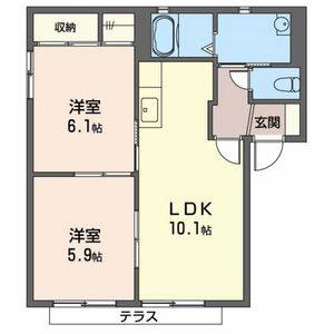 アミ・緑町A(2LDK/1階)の間取り写真