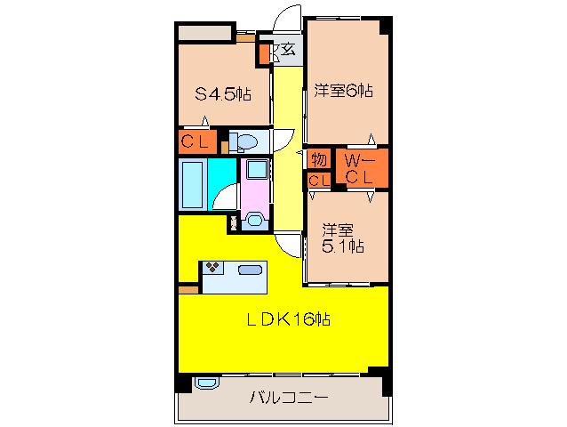 GREENHILLS和(2SLDK/1階)の間取り写真