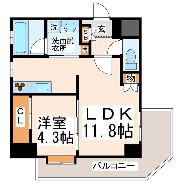 アップリッチ本荘(1LDK/4階)の間取り写真