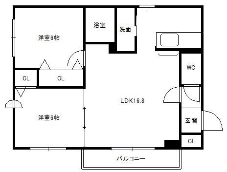 ハーベストS10(2LDK/3階)の間取り写真