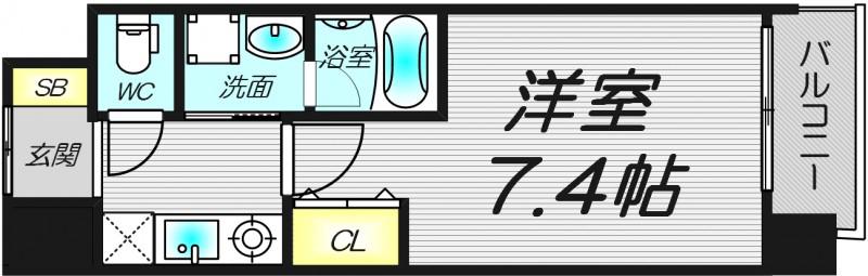 BROAD 新うめきたRESIDENCE(1K/5階)の間取り写真