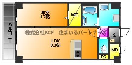 モントーレヒルズ悠(1LDK/4階)の間取り写真