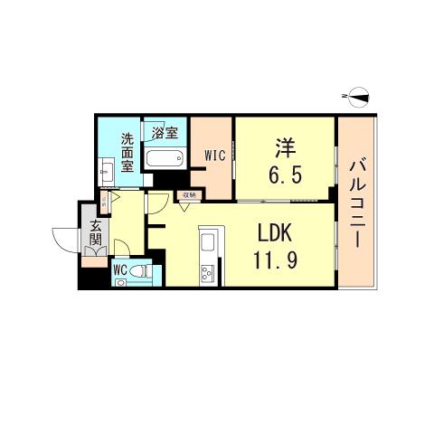 セントリビエ松園町(1LDK/2階)の間取り写真