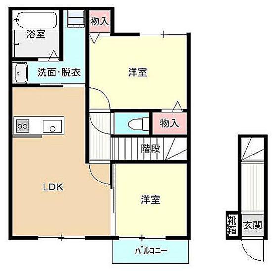ルネッサンス(2LDK/2階)の間取り写真