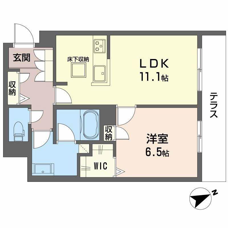 カーサ ピノ 5(1LDK/1階)の間取り写真