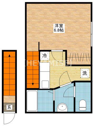 LUNARIA(1K/2階)の間取り写真
