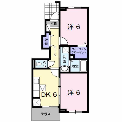 フレシール小倉東R棟(2DK/1階)の間取り写真