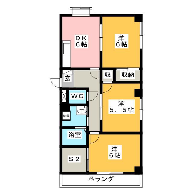 ザ・グレイスハヤタ(3SDK/3階)の間取り写真