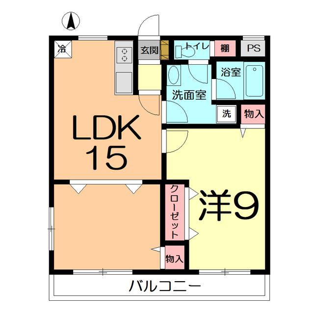 ソレイユ大宮(1LDK/2階)の間取り写真