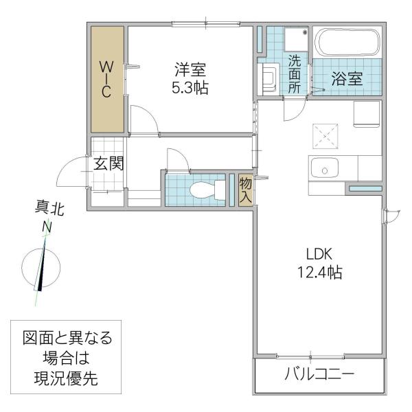 ソル・レヴェンテ A(1LDK/1階)の間取り写真