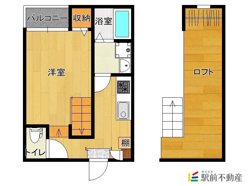 GROUND CHERRY(1K/1階)の間取り写真