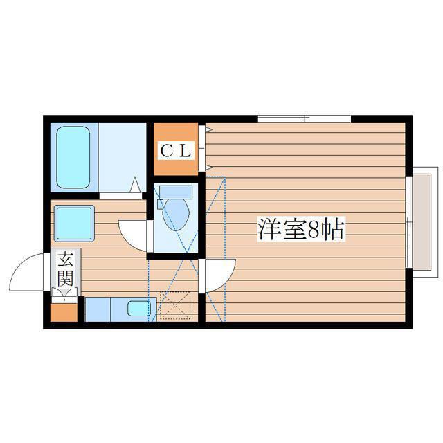 サンハイツV(1K/2階)の間取り写真
