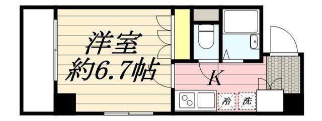 HF武蔵小山レジデンス(1K/6階)の間取り写真