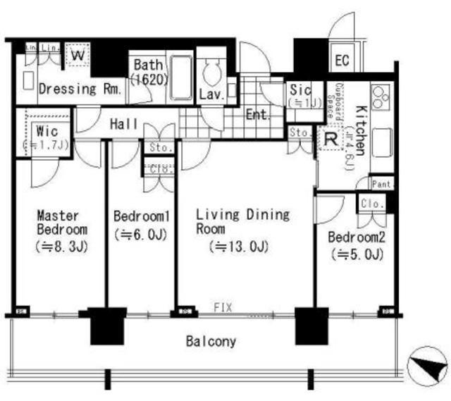 THE ROPPONGI TOKYO CLUB RESIDENCE(3LDK/32階)の間取り写真