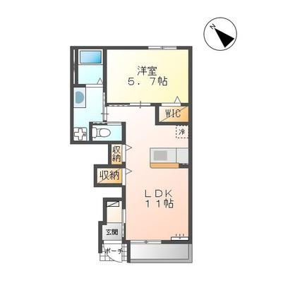 閑静住環境の物件(1LDK/1階)の間取り写真