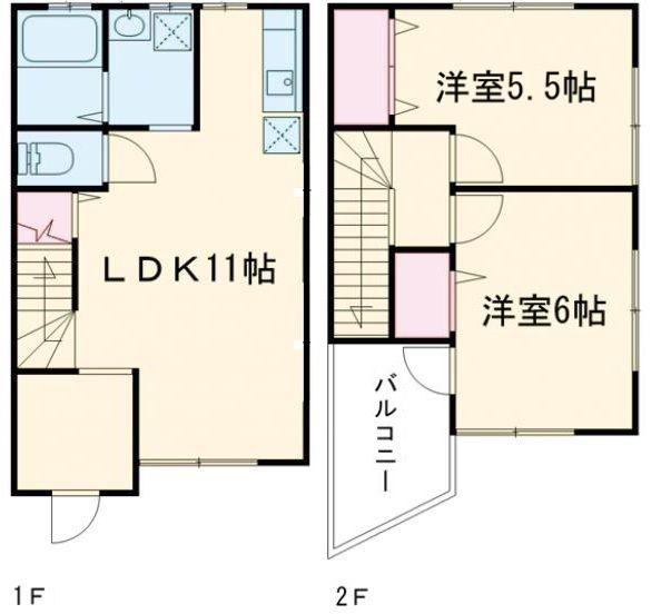 オリエントハイツI(2LDK/1階)の間取り写真