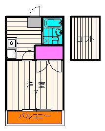 メゾン草薙III(ワンルーム/2階)の間取り写真
