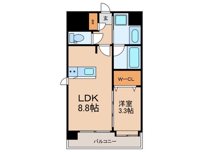 パグーロ城西(1LDK/8階)の間取り写真