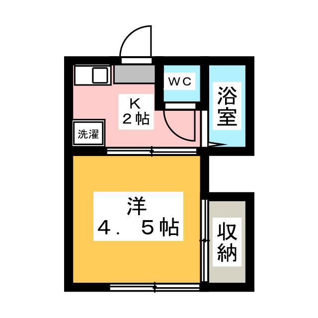 ハウスタカシマB棟(1K/1階)の間取り写真