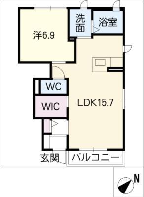 ファーレ(1LDK/1階)の間取り写真